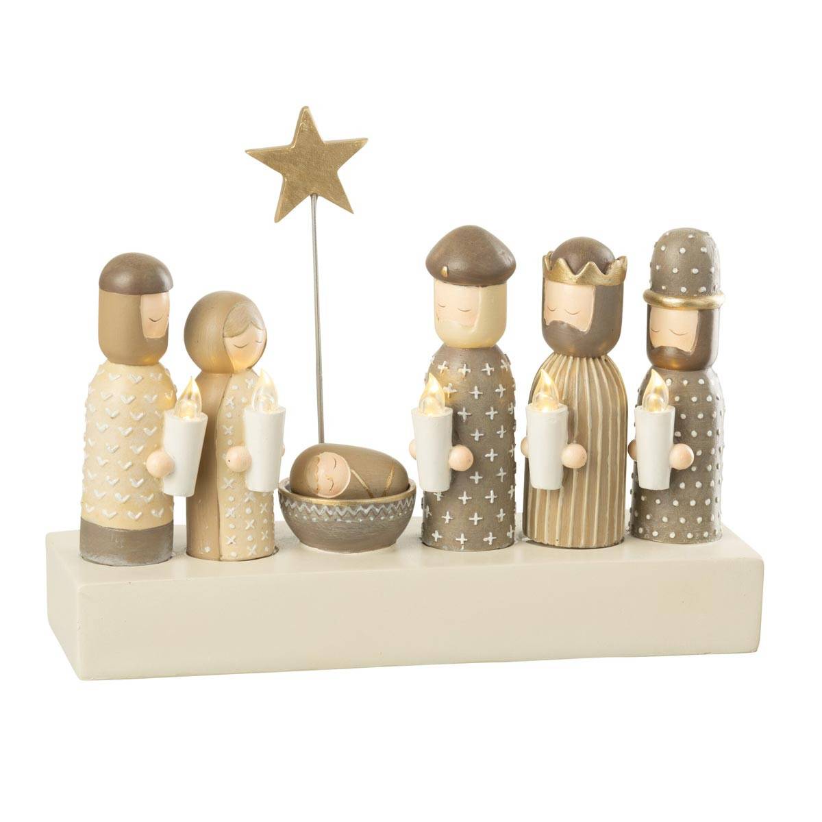 J-Line - Crèche de Noël à LED "Glow" 25cm Multicolore - Image 1