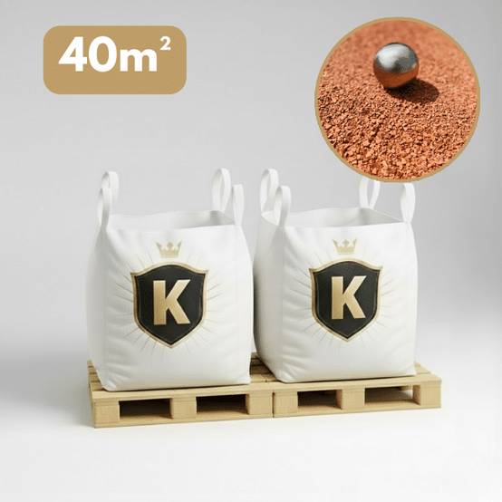 Sable stabilisé rouge 0/6 mm – Pack 2 Big Bag +/- 1,5T – Pétanque - Image 1