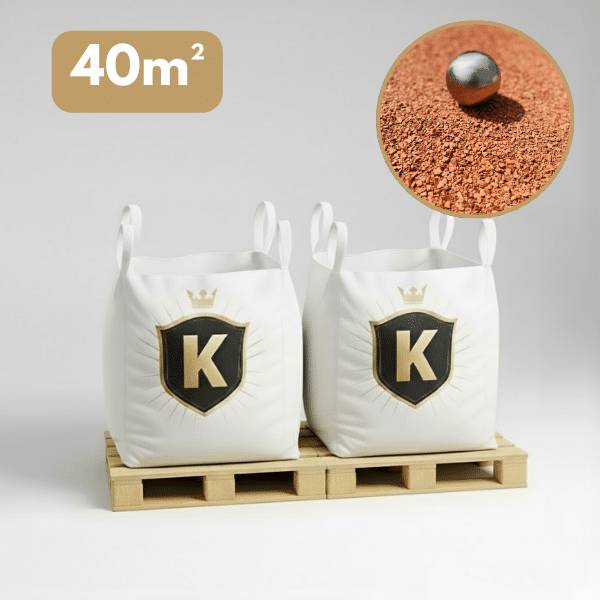 Sable stabilisé rouge 0/6 mm – Pack 2 Big Bag +/- 1,5T – Pétanque - Image 1