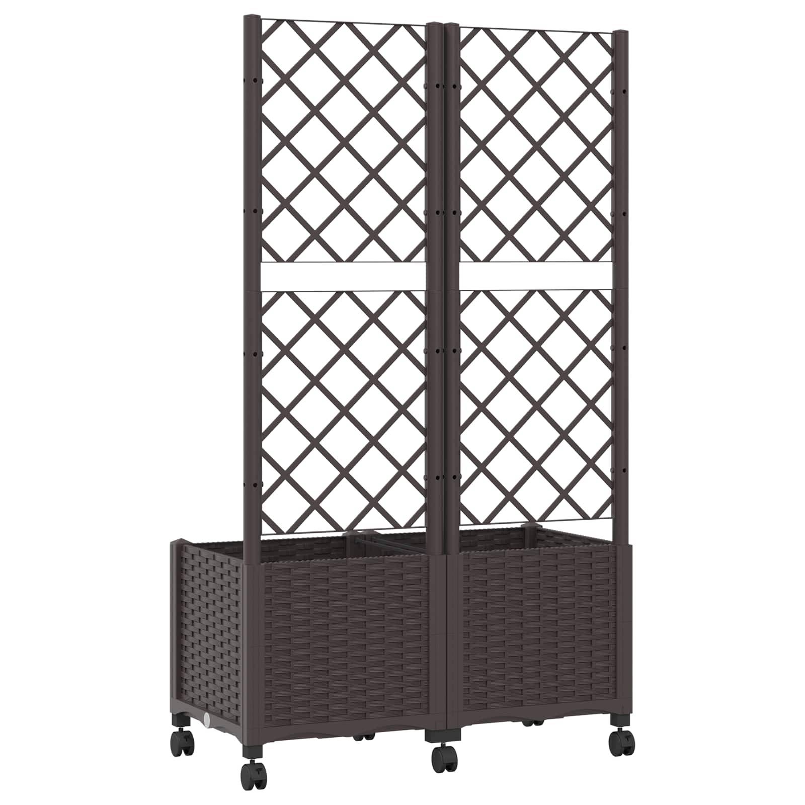 Bac à fleurs polypropylène marron 80 x 40 x 146 cm - PANGIVO - Image 5