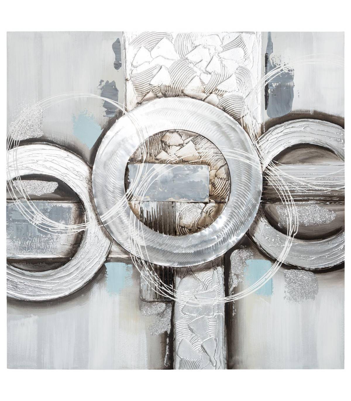 Tableau Toile murale Peinture en relief Abstrait 78 x 78 cm - Image 1