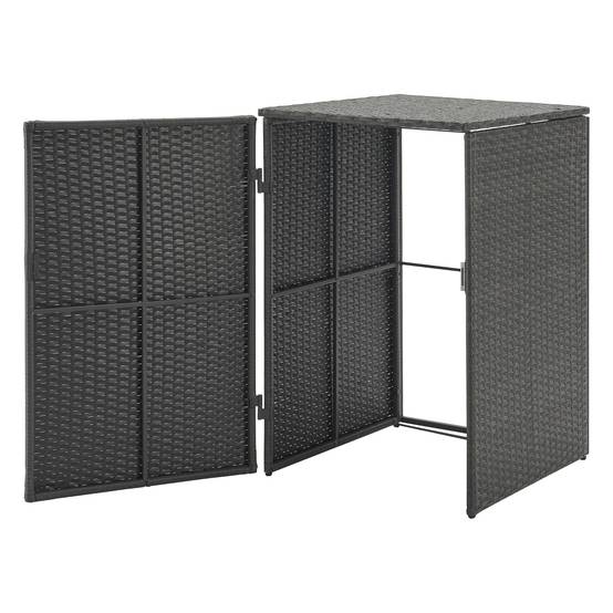 Cache poubelle Widnau pour 1 conteneur avec revêtement polyrotin 109 x 70 x 78 cm en.casa - Imagen 4