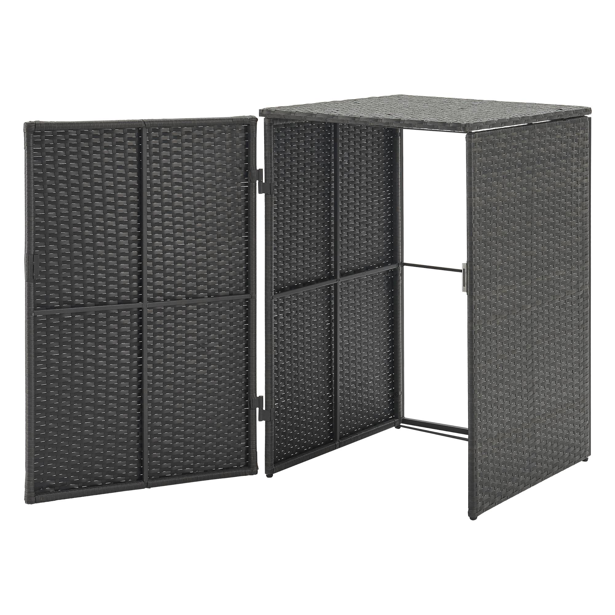 Cache poubelle Widnau pour 1 conteneur avec revêtement polyrotin 109 x 70 x 78 cm en.casa - Imagen 4