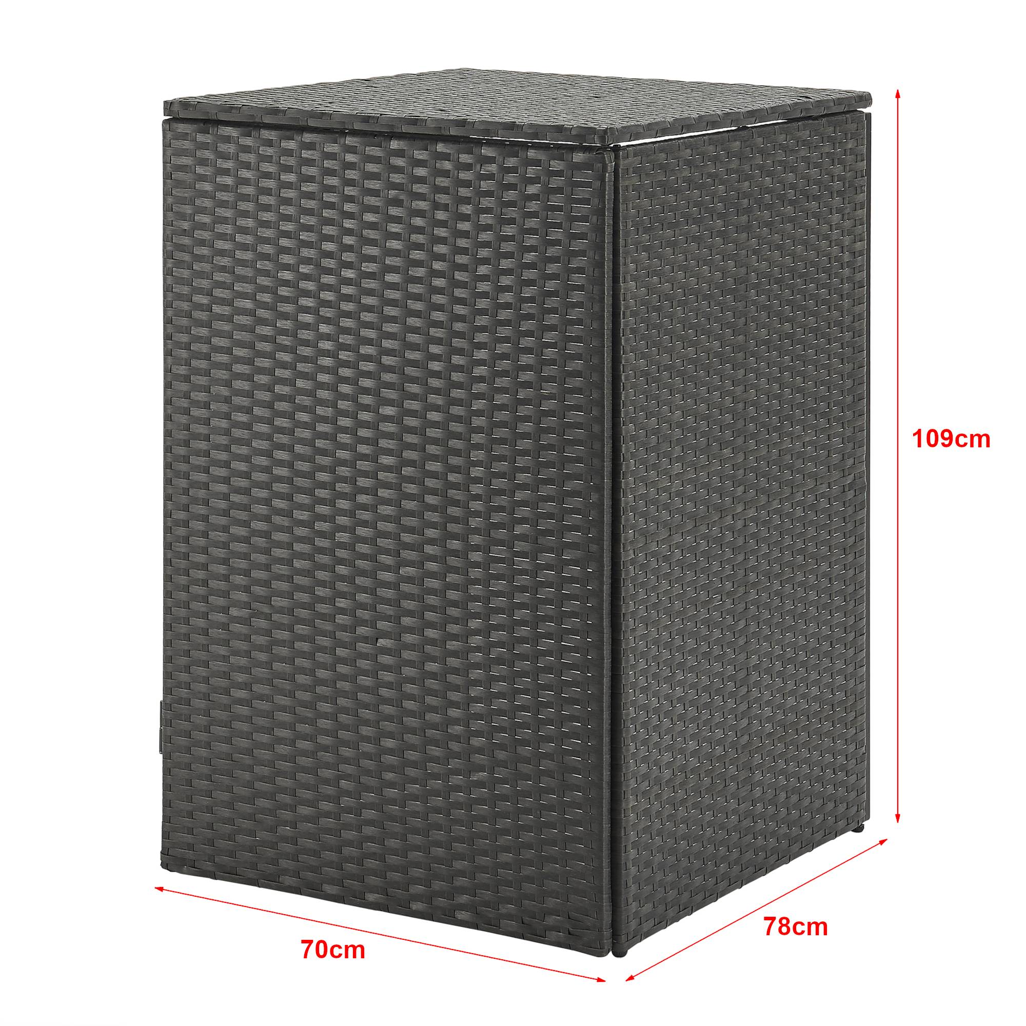 Cache poubelle Widnau pour 1 conteneur avec revêtement polyrotin 109 x 70 x 78 cm en.casa - Imagen 3