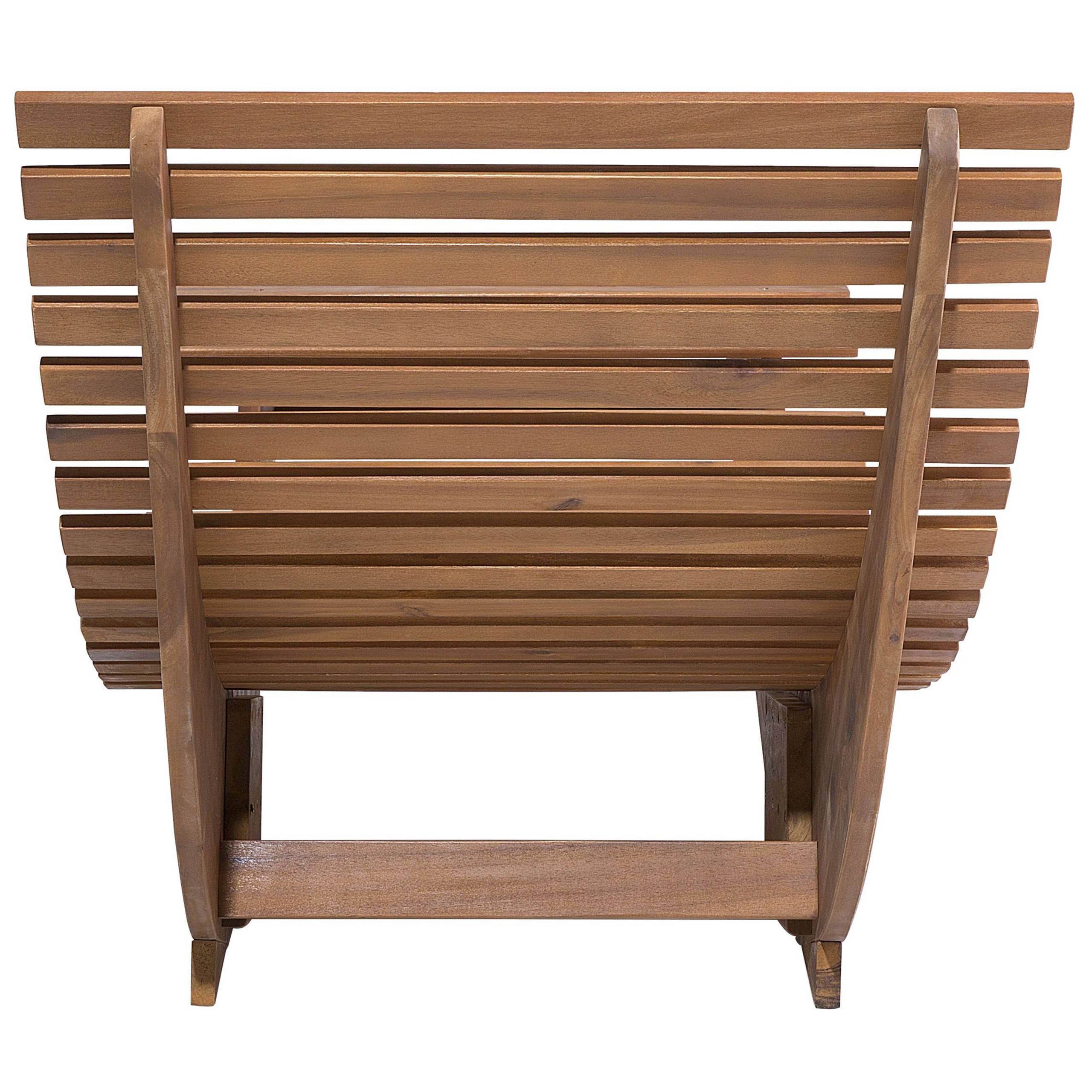 Beliani - Bain de Soleil Chaise Longue de Jardin en Bois d'Acacia avec Coussin Bleu Matières Résitantes et Fonction Bascule Design Moderne Beliani - Imagen 7