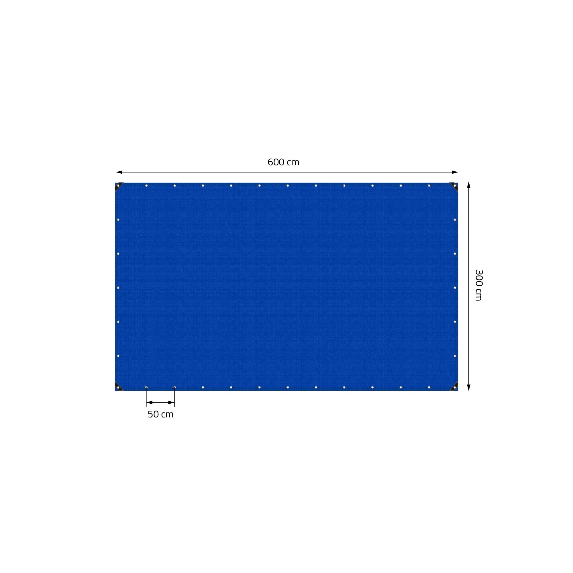 Ecd-Germany - Bâche de Protection Premium avec Œillets + 10 Crochets, 6x3m 18m², 650g/m², Bleu, Tissu PVC, Indéchirable, Imperméable - Imagen 5