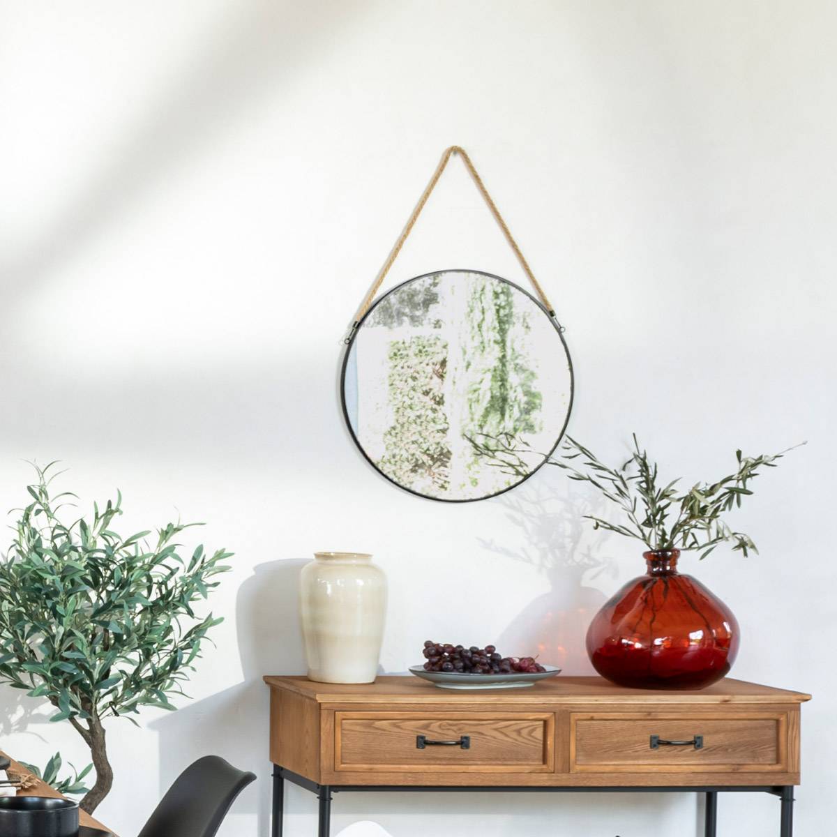 Atmosphera - Vase rond "Uly" en verre recyclé D33cm ambre - Atmosphera Créateur d'intérieur - Imagen 1
