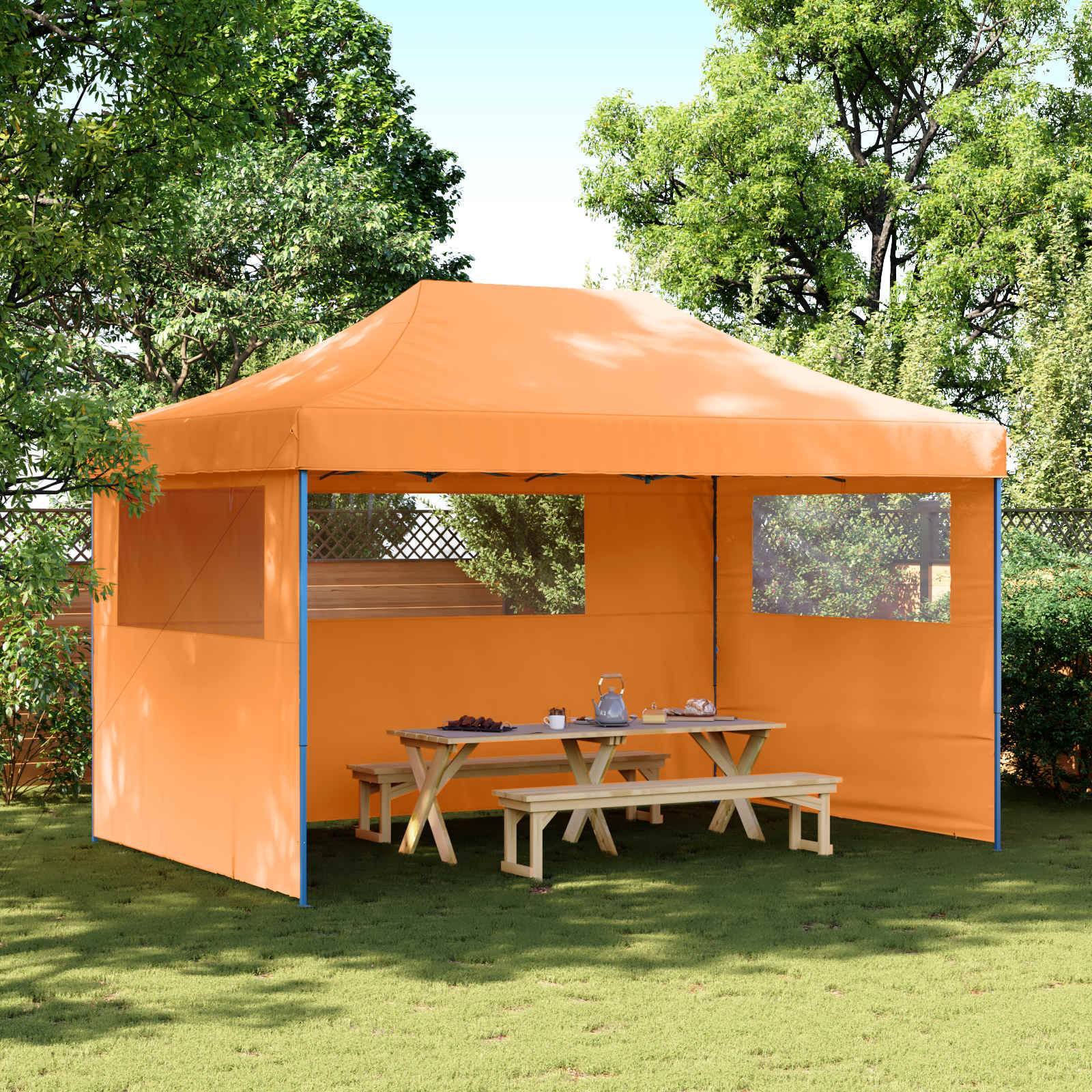 ComfortXL - Tente de réception pliable acier jardin grand format fenêtres 4x3m orange - ComfortXL Outdoor Living - Image 1