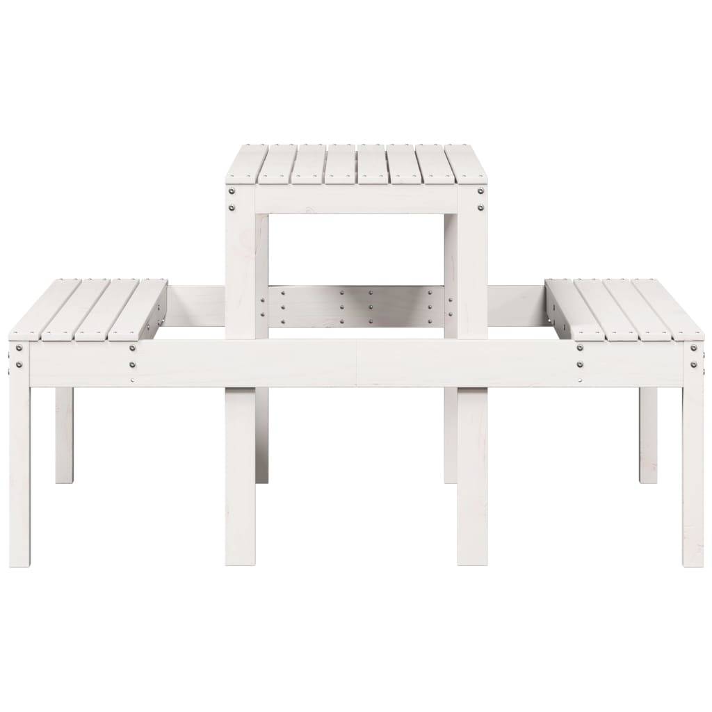 ComfortXL - Table de Pique-Nique Familiale Blanche 4-6 Personnes en Bois de Pin 110cm avec Bancs – ComfortXL Outdoor Living - Image 5