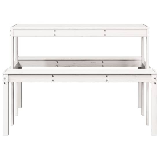 ComfortXL - Table de Pique-Nique Familiale Blanche 4-6 Personnes en Bois de Pin 110cm avec Bancs – ComfortXL Outdoor Living - Image 4