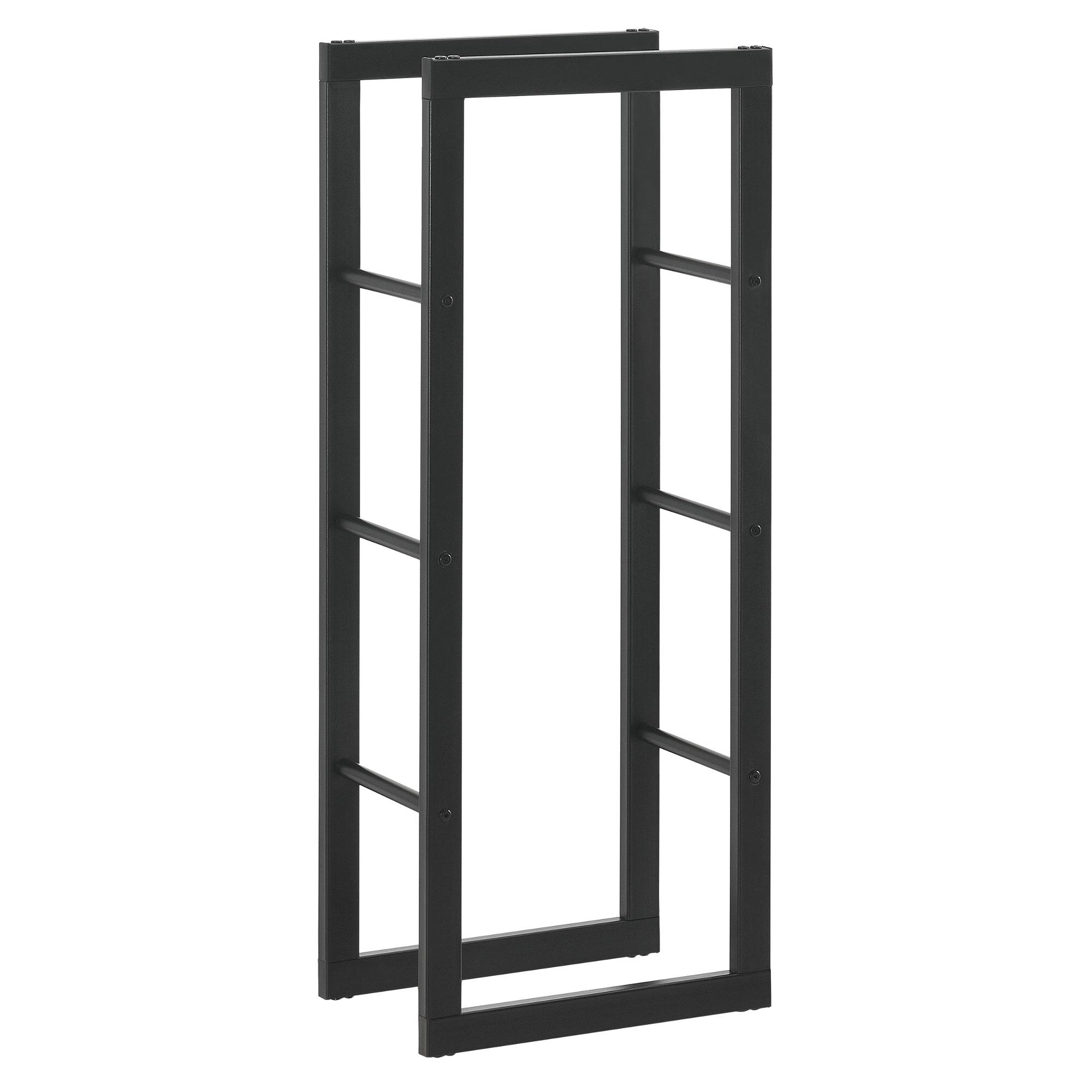 Helloshop26 - Porte-bûches robuste range-bûches solide support pour bois de chauffage rangement efficace pour intérieur extérieur acier laqué 40 x 100 x 25 cm noir - Imagen 1