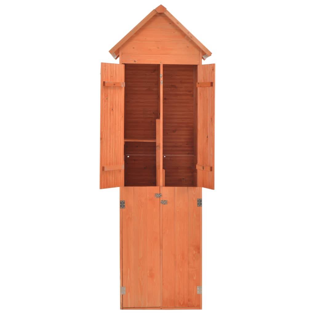 Helloshop26 - Abri de jardin cabane cabanon maison de stockage remise extérieur hangar outils robuste 71 x 60 x 213 cm Bois marron - Imagen 3