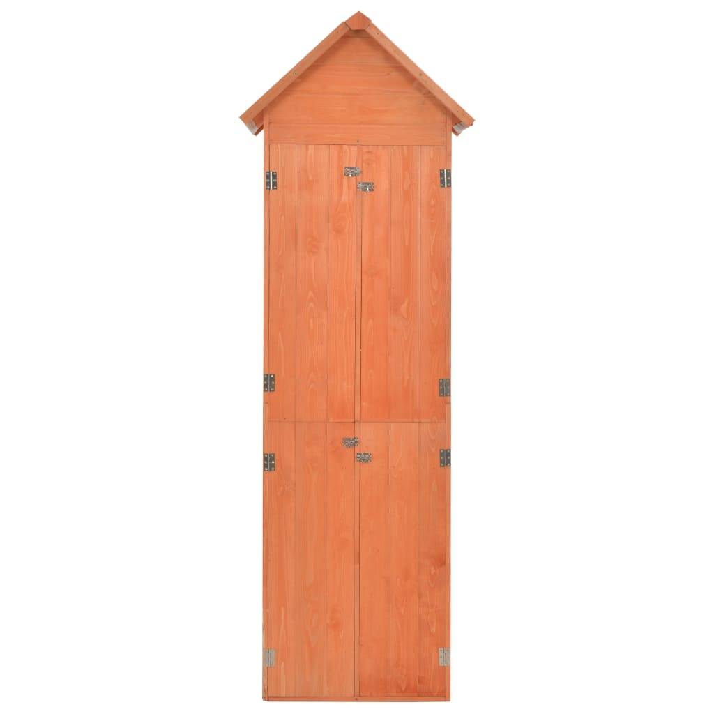 Helloshop26 - Abri de jardin cabane cabanon maison de stockage remise extérieur hangar outils robuste 71 x 60 x 213 cm Bois marron - Imagen 4