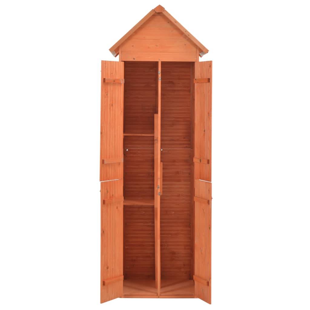 Helloshop26 - Abri de jardin cabane cabanon maison de stockage remise extérieur hangar outils robuste 71 x 60 x 213 cm Bois marron - Imagen 2