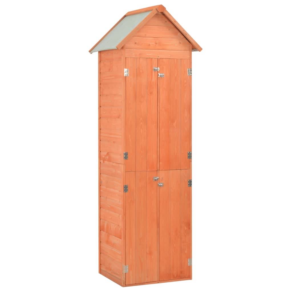 Helloshop26 - Abri de jardin cabane cabanon maison de stockage remise extérieur hangar outils robuste 71 x 60 x 213 cm Bois marron - Imagen 1