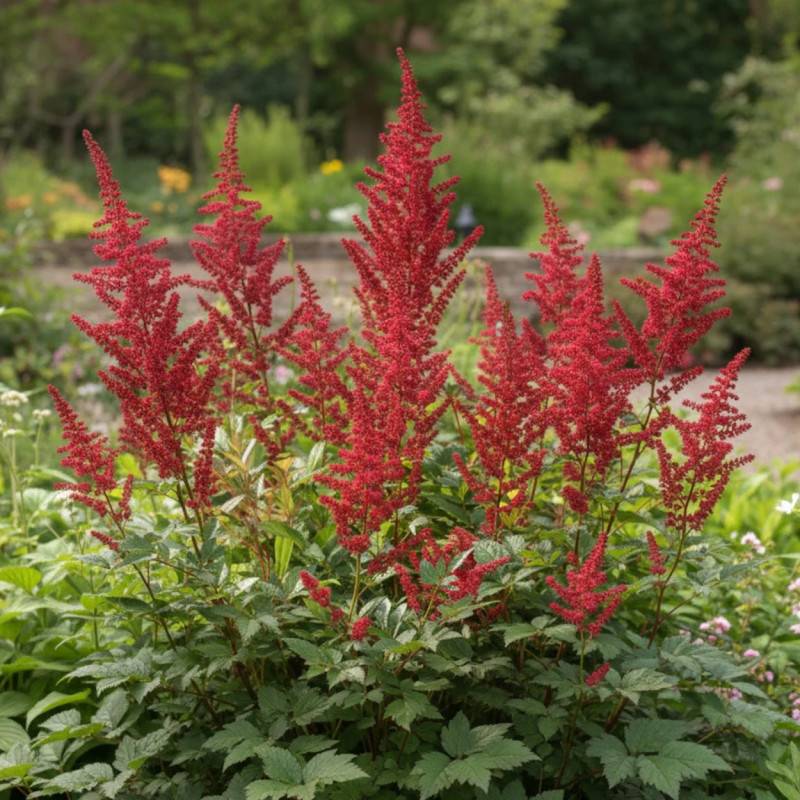 Astilbe d'Arends Glut à fleurs Rouge/ - feuillage Caduc - Godet - 5/20 cm - Imagen 1