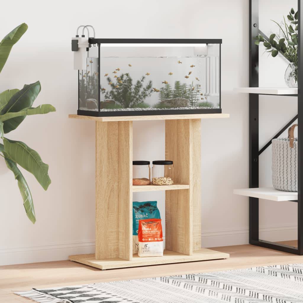 Meuble Aquarium Bois d'Ingénierie Support Rangement 60x30x60cm Chêne Sonoma - ComfortXL Outdoor Living - Image 1