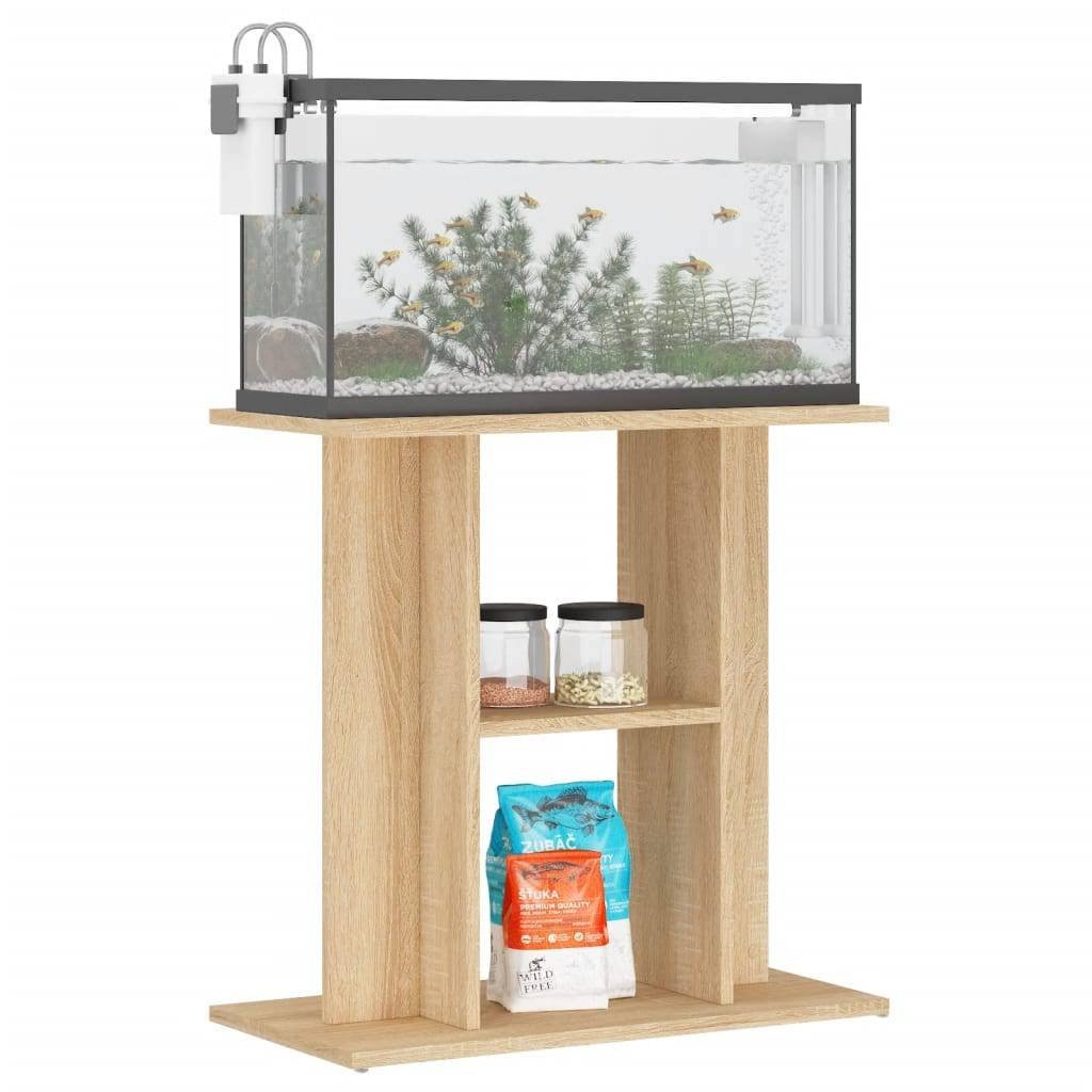 Meuble Aquarium Bois d'Ingénierie Support Rangement 60x30x60cm Chêne Sonoma - ComfortXL Outdoor Living - Image 3