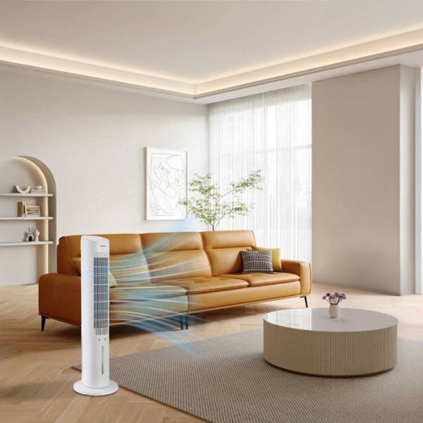 Ventilateur Rafraîchisseur d'air Oceanic - Hauteur 97,5 cm - 60W - 3 vitesses - 3 modes - Réservoir 3 L - Télécommande - Bla - Image 2