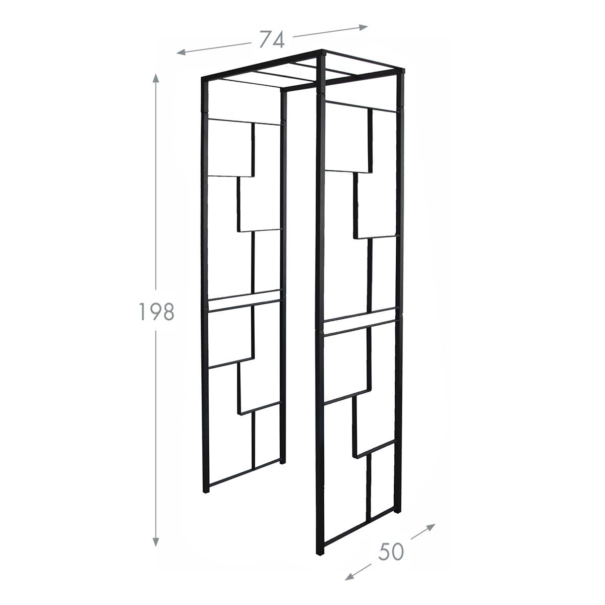 Louis Moulin - Arche de jardin Linéale en acier anthracite tubes carrés petit modèle + 4 supports poteaux à enfoncer - LMOULIN - Imagen 5