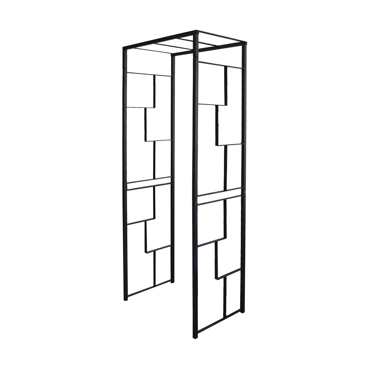 Louis Moulin - Arche de jardin Linéale en acier anthracite tubes carrés petit modèle + 4 supports poteaux à enfoncer - LMOULIN - Imagen 4