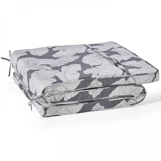 Oviala - Coussin pour bain de soleil gris et blanc 186 x 60 x 5cm Corboda - Oviala - Imagen 3
