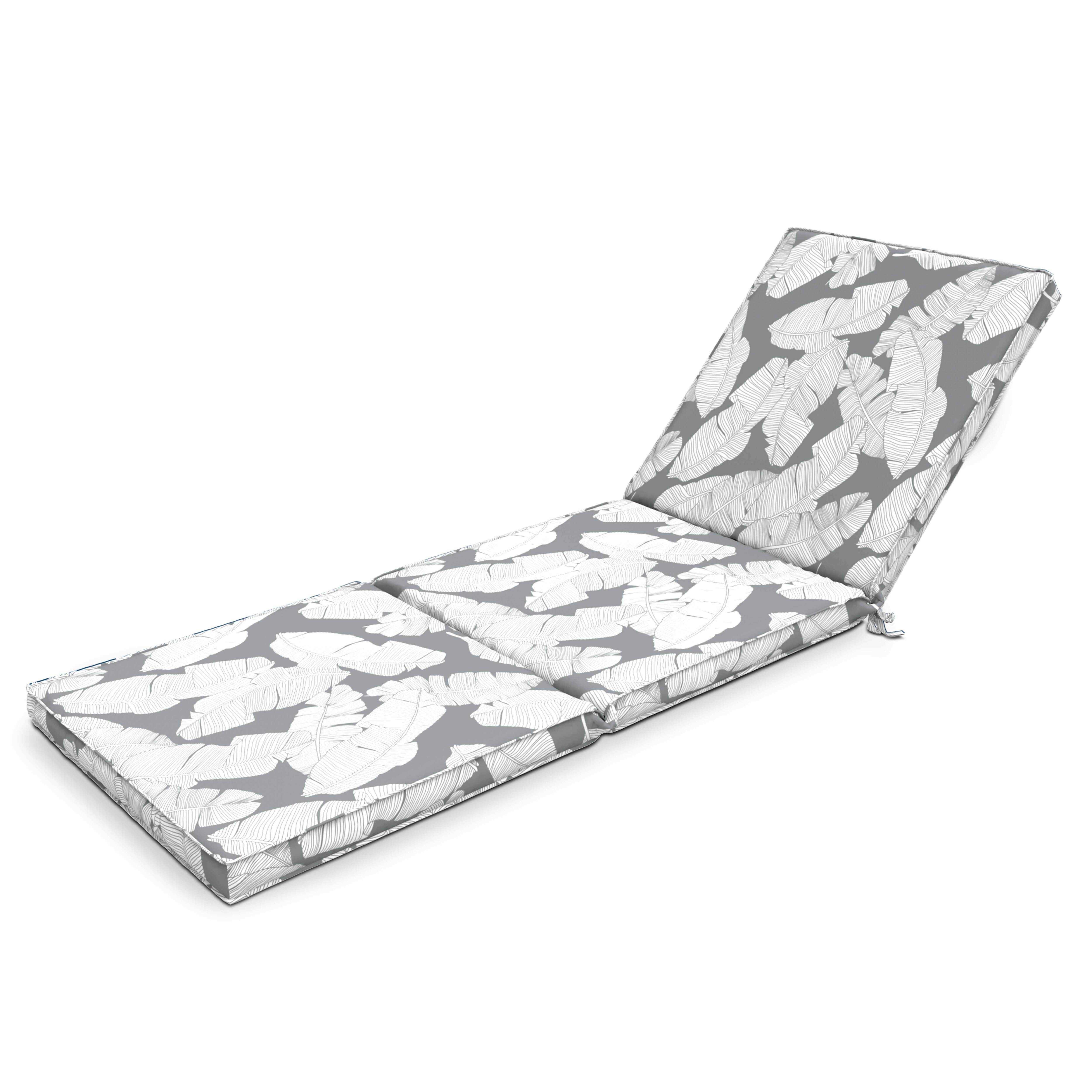 Oviala - Coussin pour bain de soleil gris et blanc 186 x 60 x 5cm Corboda - Oviala - Imagen 1