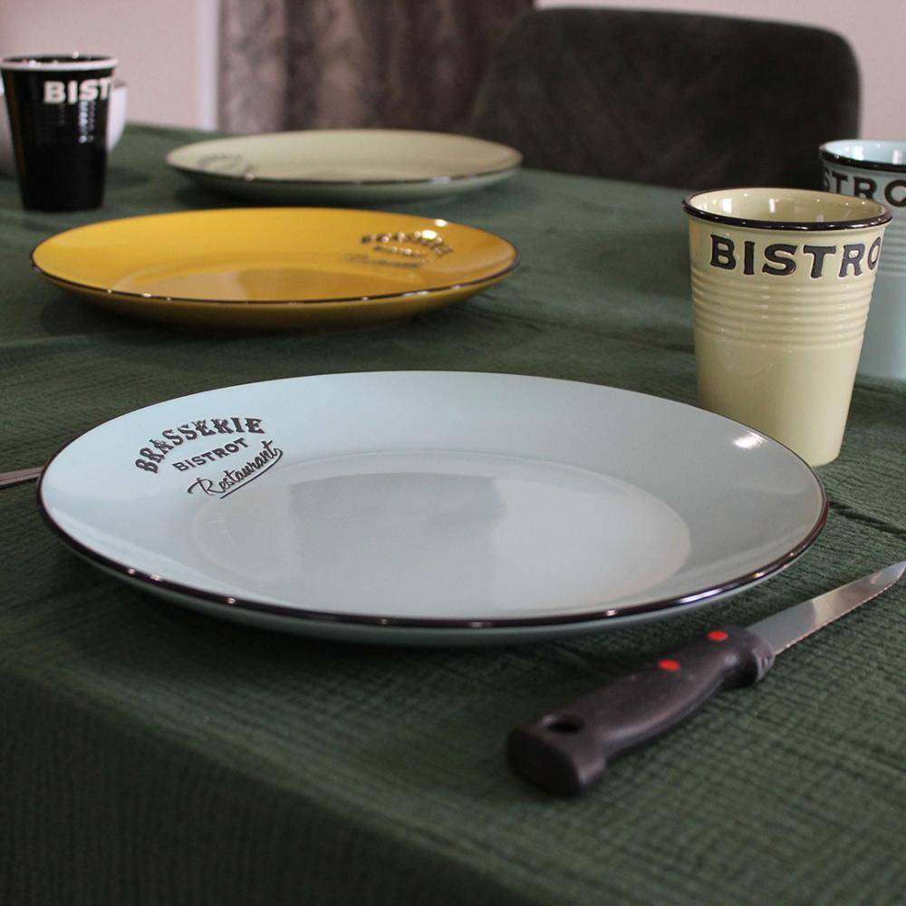 Antic Line Creations - Assiettes colorées Brasserie bistrot (Lot de 6) Assiettes plates - 27 cm Antic Line Créations - Imagen 4
