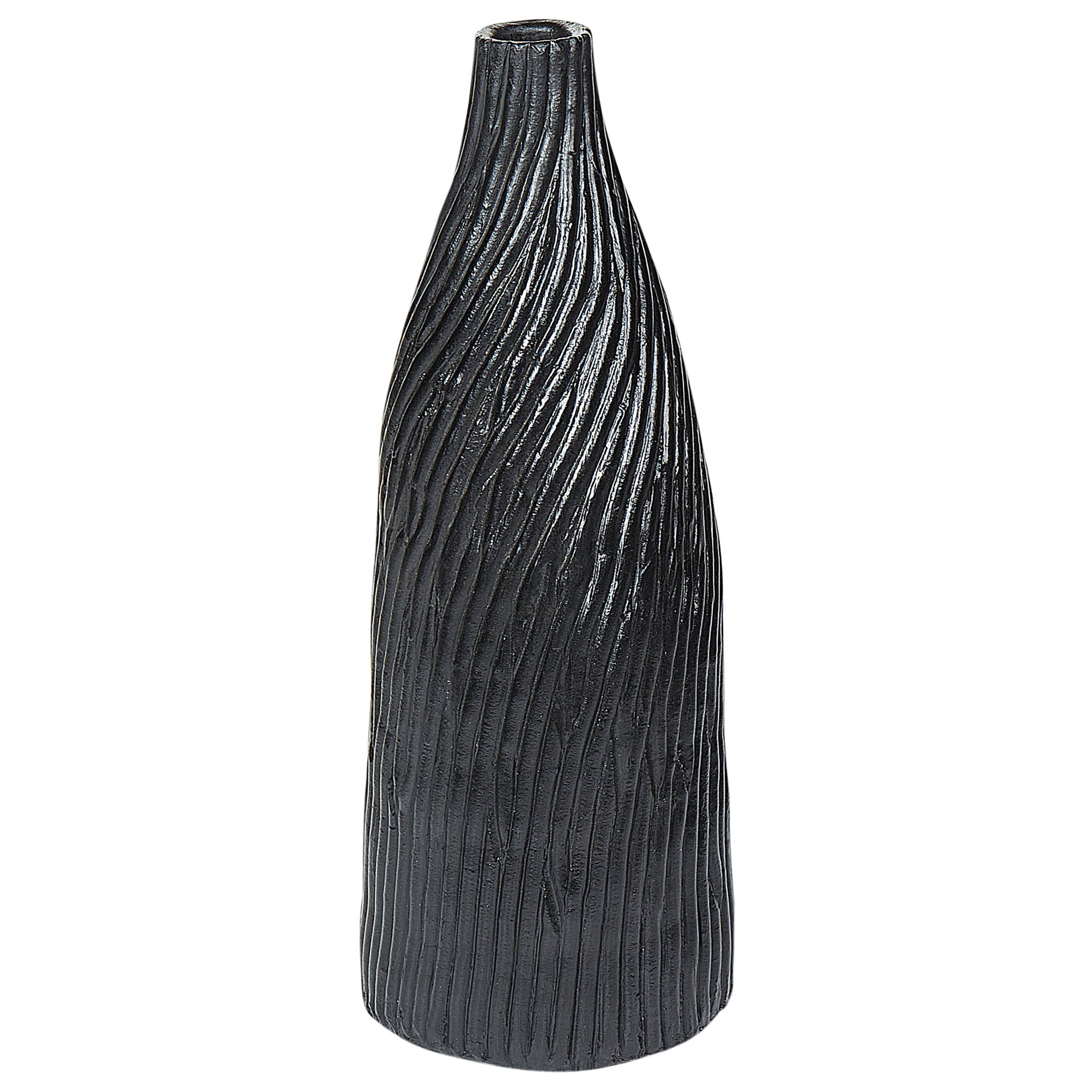 Beliani - Vase décoratif Terre cuite Noir FLORENTIA - 17x17x50- Beliani - Image 2