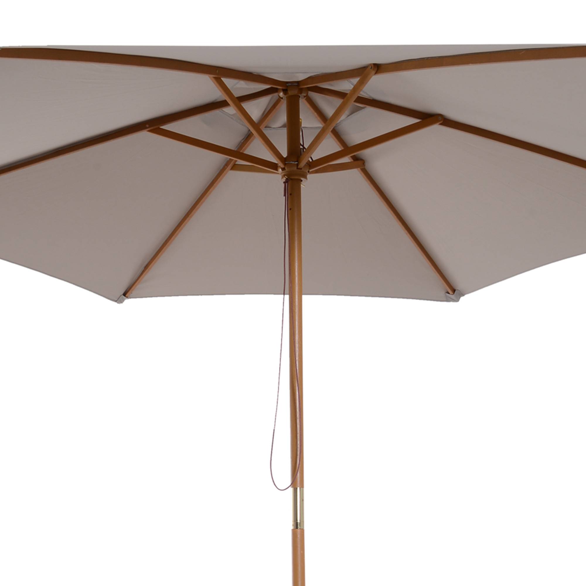 Parasol droit extérieur bambou polyester jardin terrasse protection UV Ø250cm gris - ComfortXL Outdoor Living - Image 8