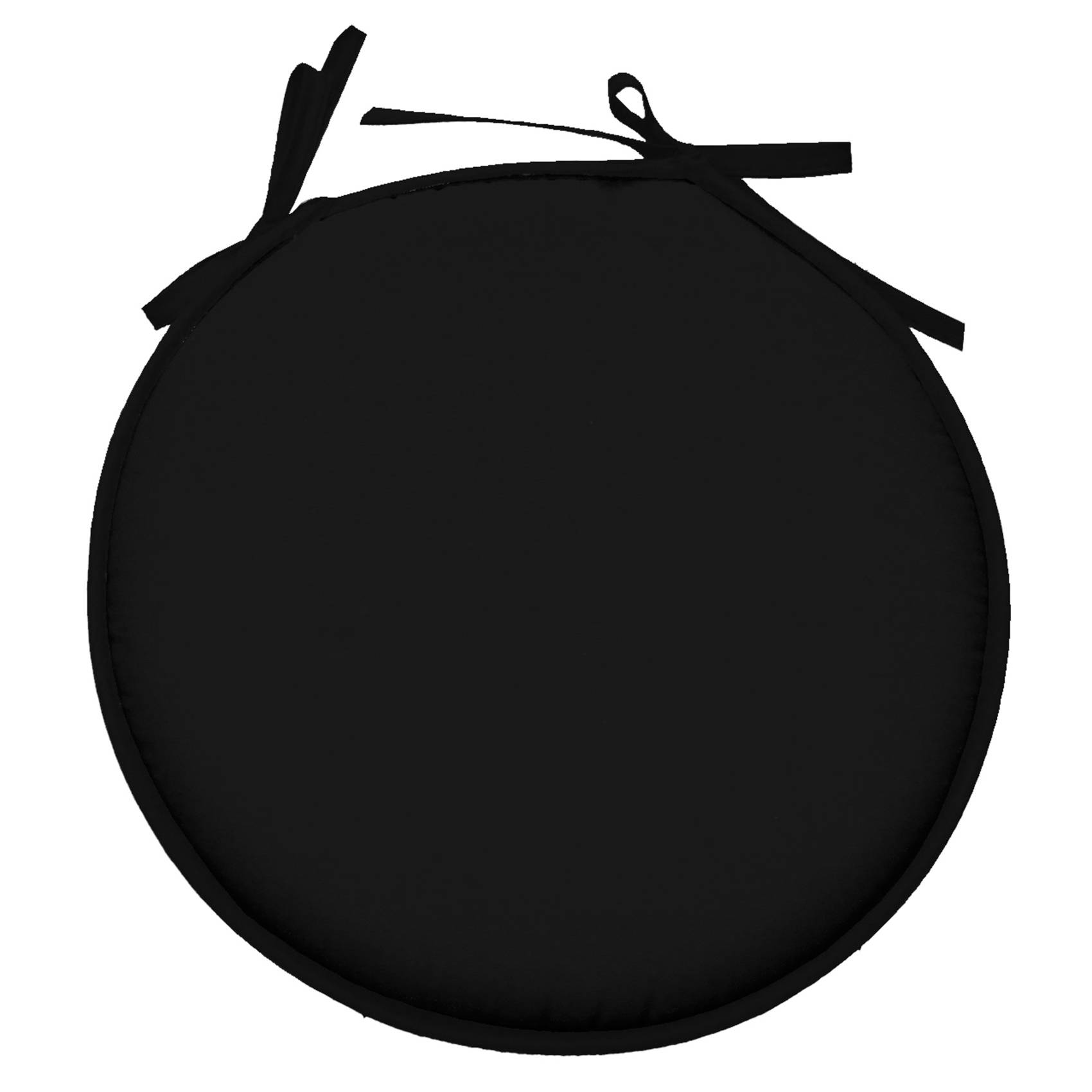 Lovely Casa - Galette de chaise ronde unie aux multiples couleurs - LOVELY CASA - Polyester - Noir - Image 1