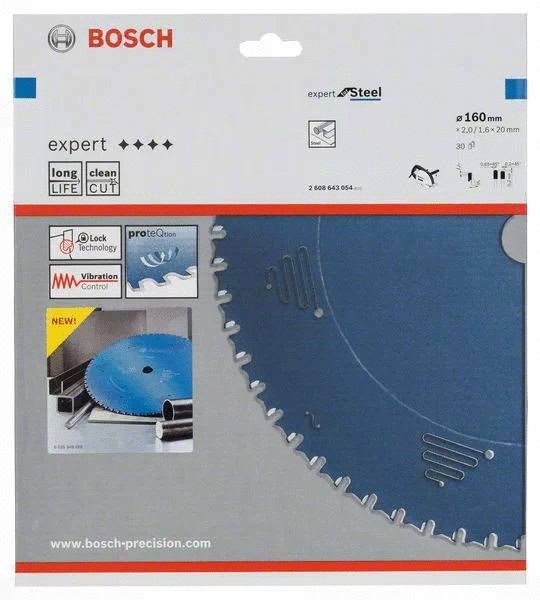 Lame de scie circulaire pour l'acier 160 x 20 x 1,6mm 30 dents - BOSCH EXPERT - 2608643054 - Image 2