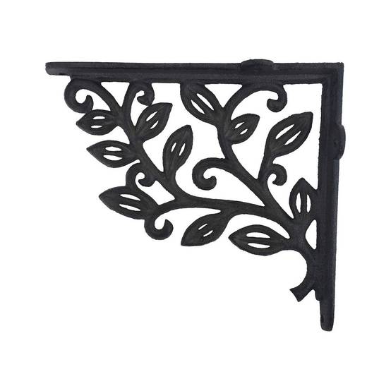 Equerre fixation étagère vintage ancienne fonte marron 20 x 18 cm Chemin de campagne - Image 1