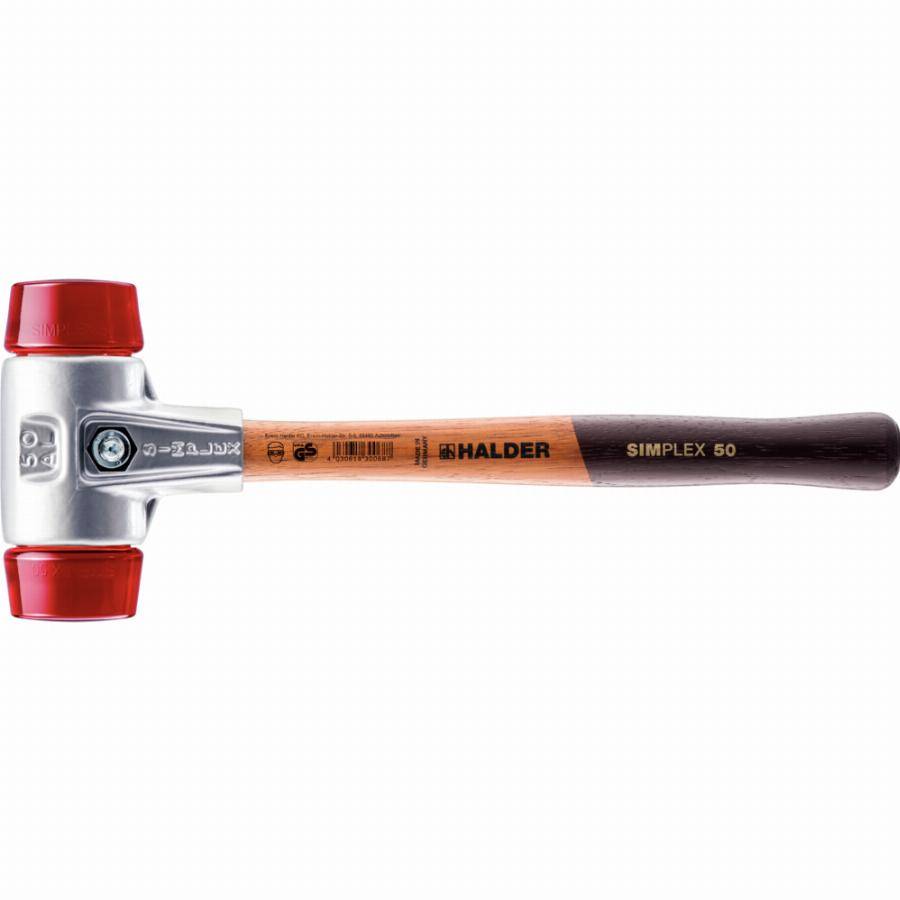 Maillet HALDER SIMPLEX Plastique avec boîtier en aluminium et manche en bois - D=40 mm - 3106.040