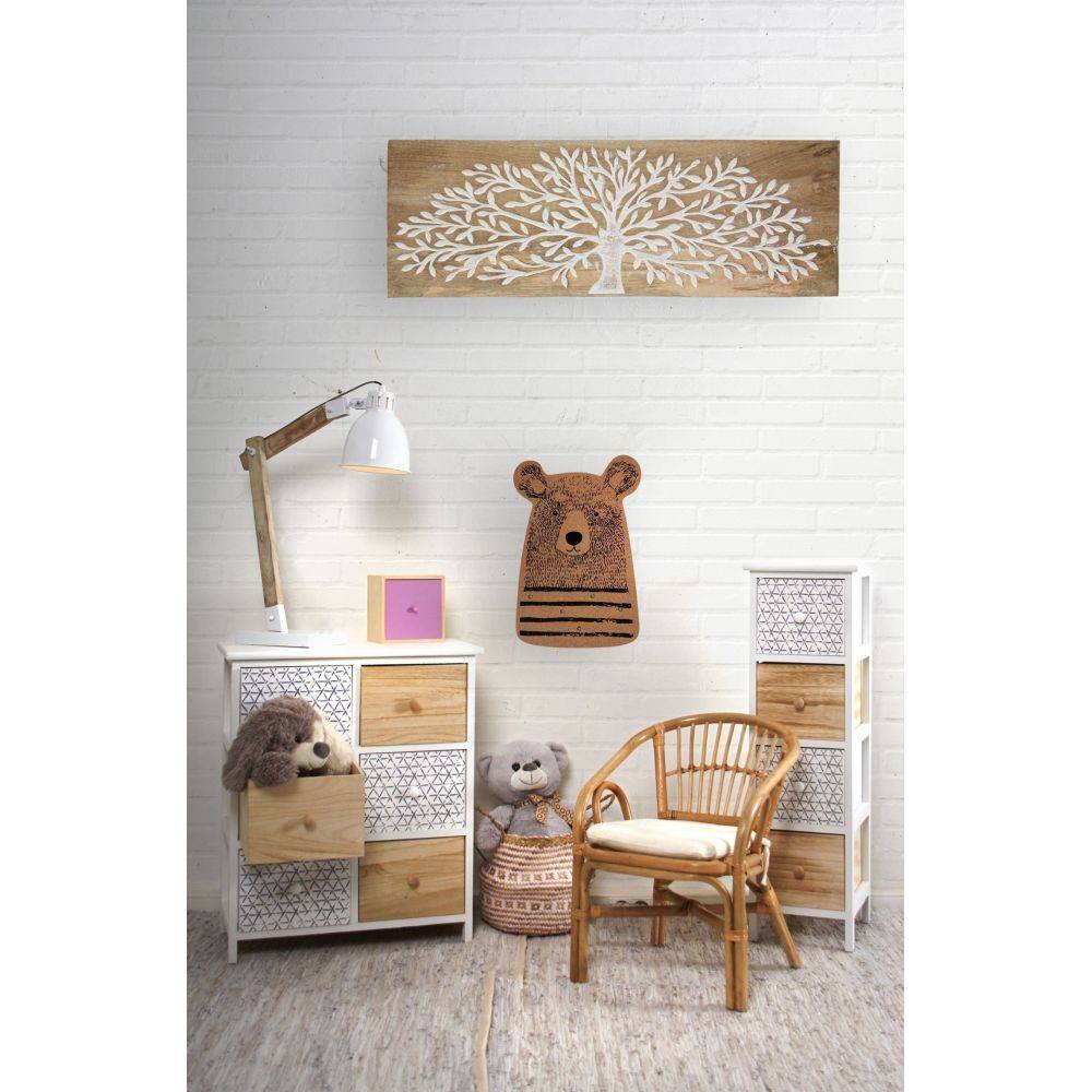 Aubry Gaspard - Lampe de bureau en métal blanc et bois - Imagen 3