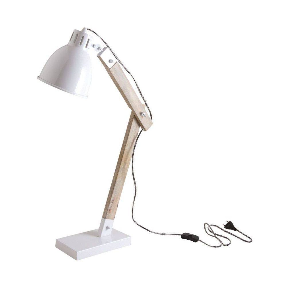 Aubry Gaspard - Lampe de bureau en métal blanc et bois - Imagen 2