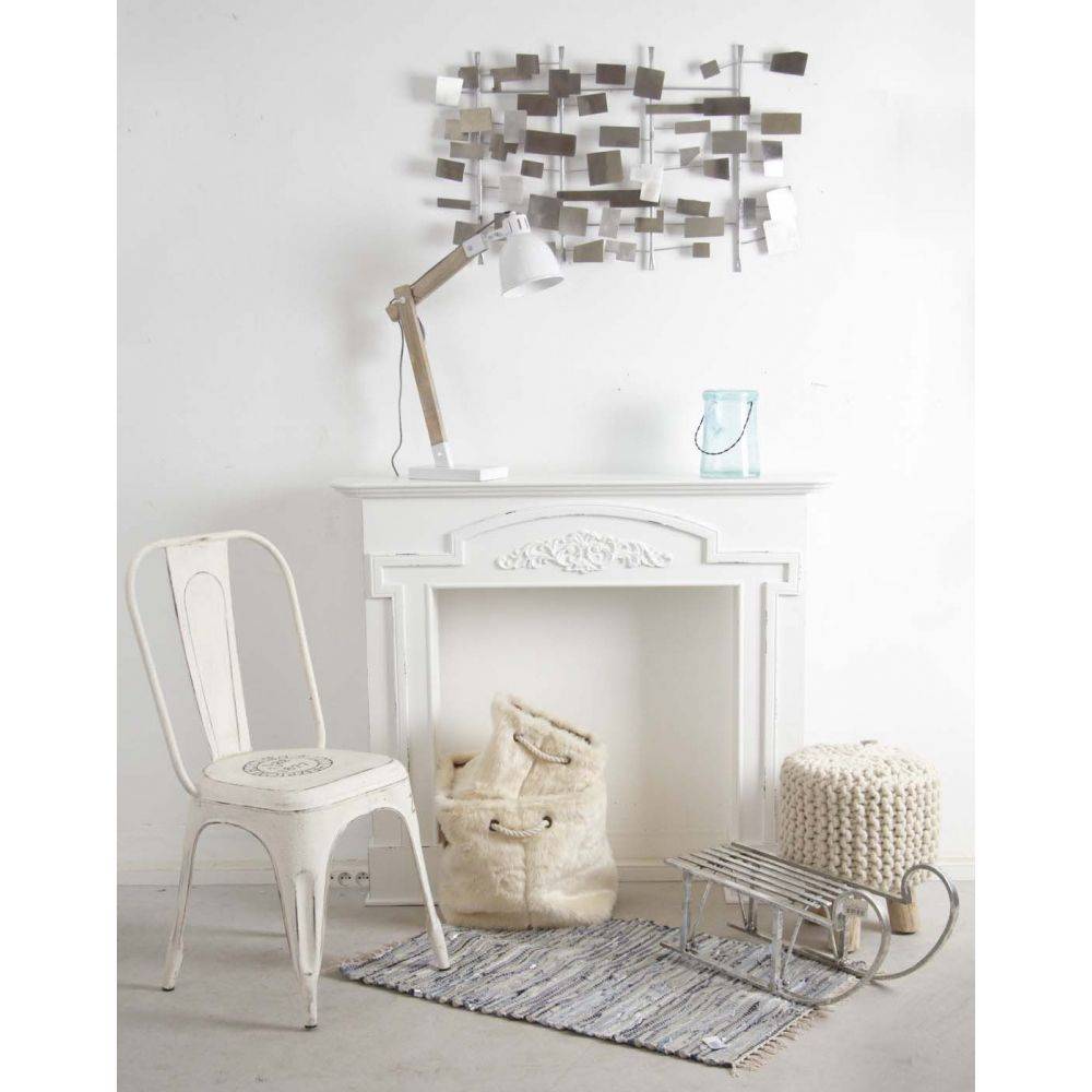 Aubry Gaspard - Lampe de bureau en métal blanc et bois - Imagen 4