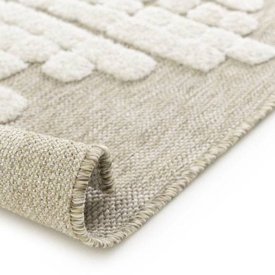 Decoweb - Tapis de salon en matière recyclée - Ode à la vie - Beige et crème - 200 x 290 cm - Decoweb - Image 7