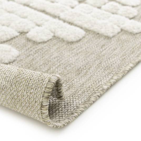 Decoweb - Tapis de salon en matière recyclée - Ode à la vie - Beige et crème - 200 x 290 cm - Decoweb - Image 6