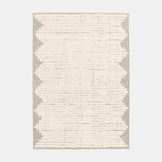 Decoweb - Tapis de salon en matière recyclée - Ode à la vie - Beige et crème - 200 x 290 cm - Decoweb - Image 1