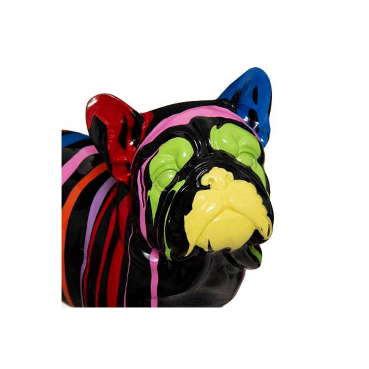 Chien décoratif en résine Noire et peint Trash L 34 cm - Imagen 3
