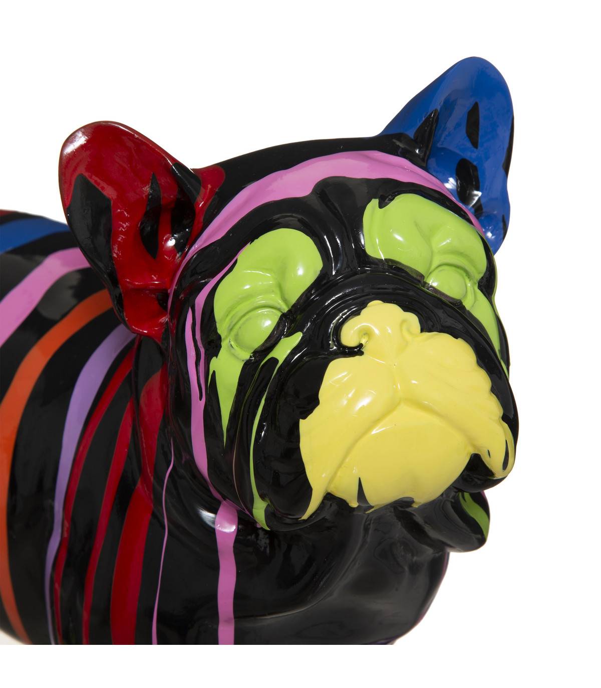 Chien décoratif en résine Noire et peint Trash L 34 cm - Imagen 2