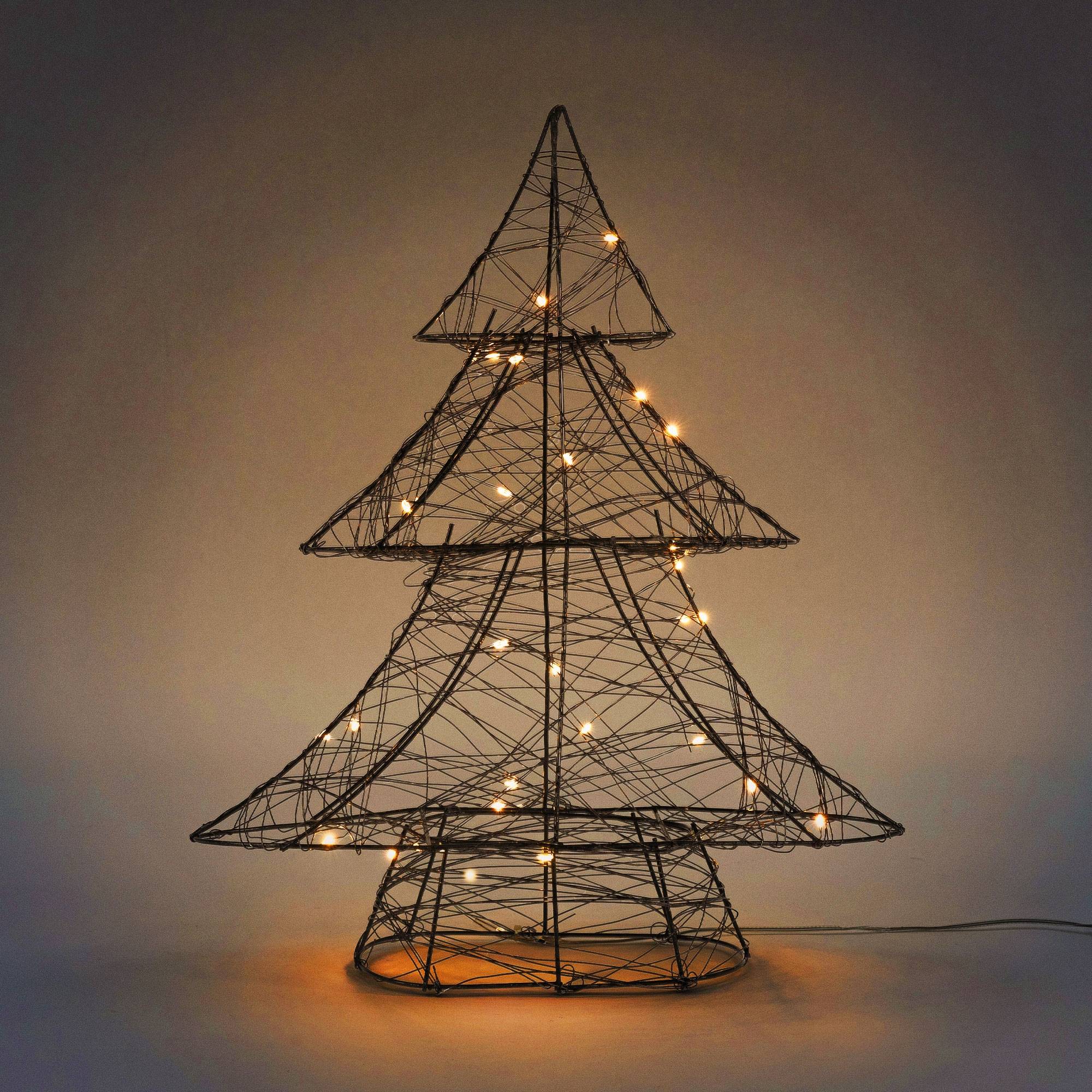 Ecd-Germany - Arbre de Noël à LED sapin lumineux décoration d'hiver métallique ornement noir - Imagen 5