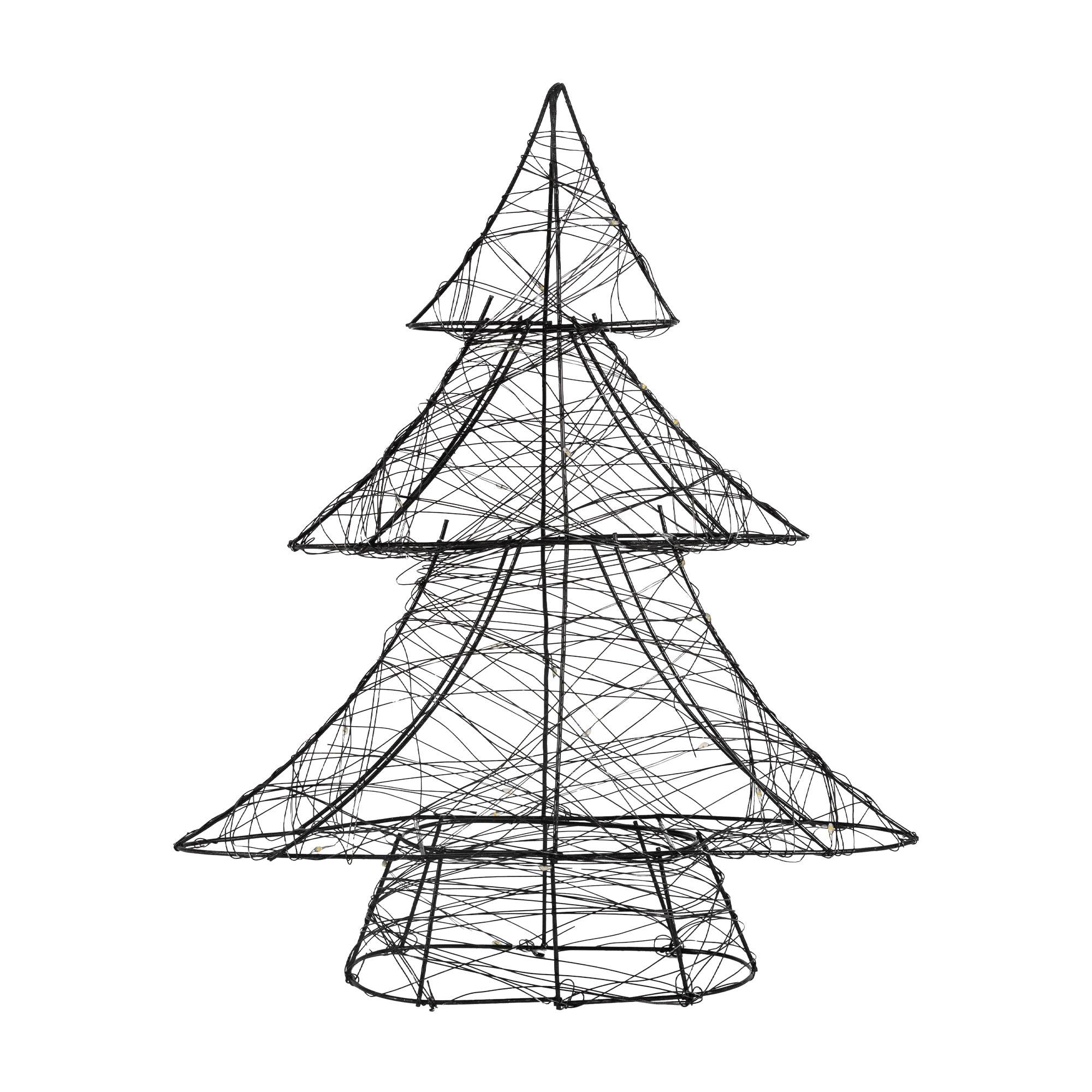 Ecd-Germany - Arbre de Noël à LED sapin lumineux décoration d'hiver métallique ornement noir - Imagen 2