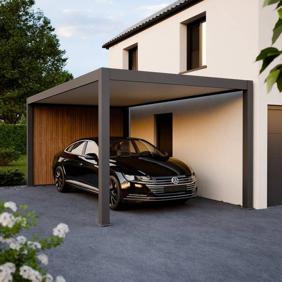Direct Abris - Carport Aluminium 330 x 563 cm PRESTON - 20 m2 - Hauteur : 255 - 1 Voiture - Abri Voiture Autoportant - Sans Déclaration Travaux - Image 1