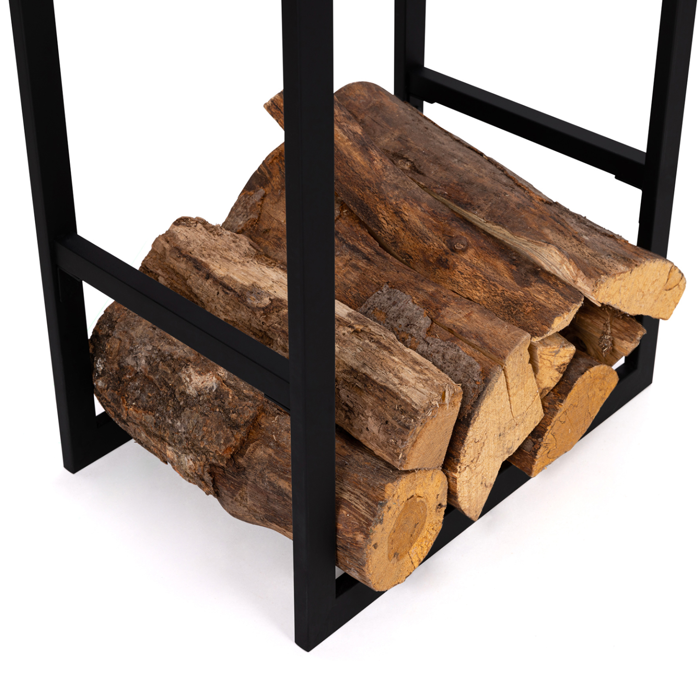 Range bûches vertical acier noir avec étagère H.170 CM pour cheminée - Image 4