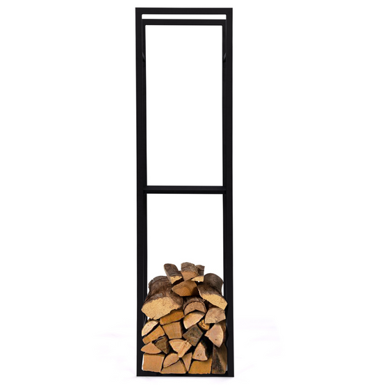 Range bûches vertical acier noir avec étagère H.170 CM pour cheminée - Image 6