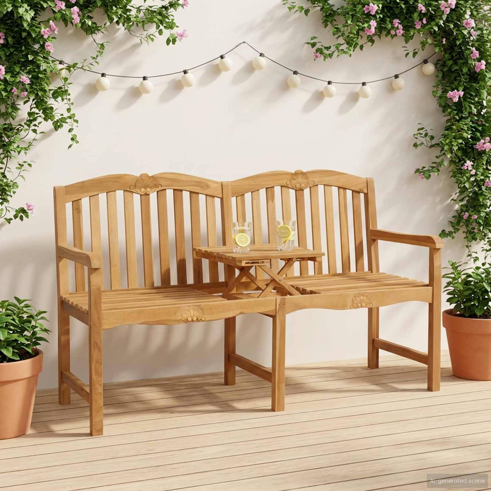 PANGIVO - Banc de jardin bois de teck naturel 155 x 60 x 94 cm - PANGIVO - Image 1