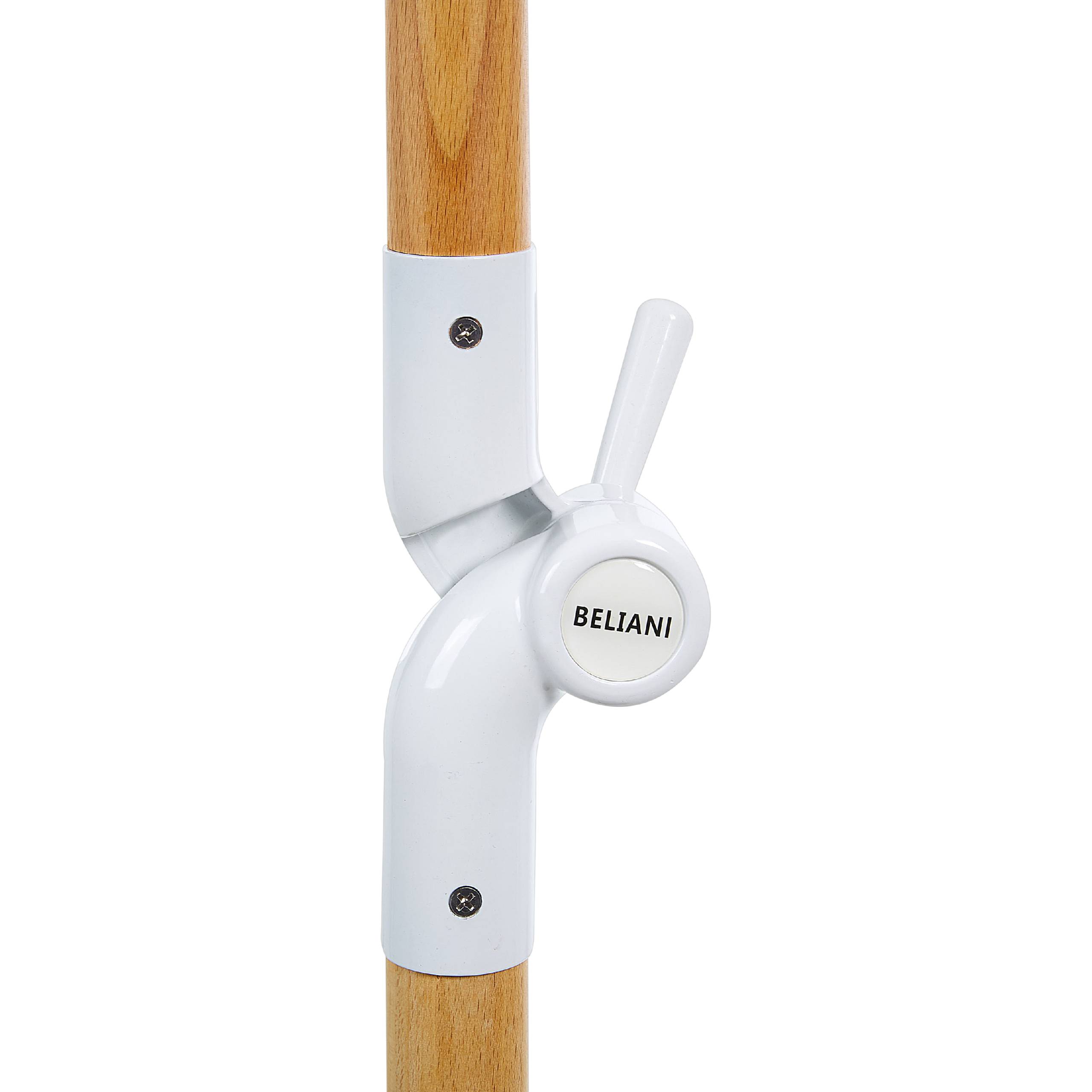 Beliani - Parasol de Jardin en Tissu Multicolore avec Mât en Bois ⌀ 150 cm Design Rétro Protection Extérieur Inclinable Résistant aux UV - Imagen 7