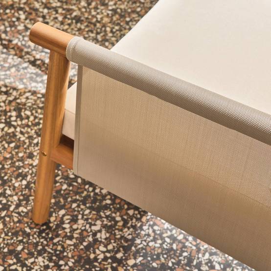 sweeek - Salon de jardin bois d'acacia et tissu beige 4 places - Koa | sweeek - Image 5